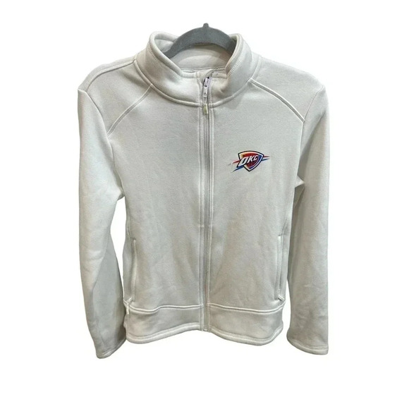 NWT Level Wear FZOOL Tranquil White OKC NBA Full Zipped Track Jacket Size S/P - Picture 1 of 9